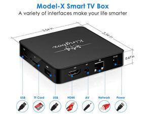 Kingbox Android TV Box 8.1, Model X Android Box with 2GB RAM 16GB ROM Quad-Core Support Dual-Band WiFi 2.4G+5G / 4K / 3D / H.265 Smart TV Box (2018 Update Version) Kingbox Android TV Box 8.1, Model X Android Box with 2GB RAM 16GB ROM Quad-Core Support Dual-Band WiFi 2.4G+5G / 4K / 3D / H.265 Smart TV Box (2018 Update Version)