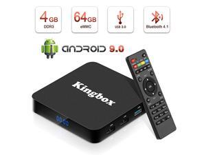 Kingbox Android 9.0 TV Box with 4GB RAM 64GB ROM, 2019 K4 MAX Android Box Quad-Core Support BT 4.1/ H.265/ 4K/ 3D/ 2.4GHz WiFi Smart TV Box Kingbox Android 9.0 TV Box with 4GB RAM 64GB ROM, 2019 K4 MAX Android Box Quad-Core Support BT 4.1/ H.265/ 4K/ 3D/ 2.4GHz WiFi Smart TV Box