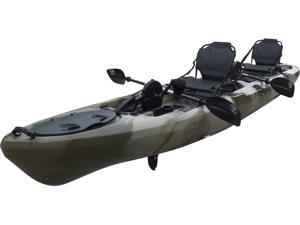 BKC UH-PK14 14 foot Sit On Top Tandem Fishing Pedal Drive Kayak Upright Seats included BKC UH-PK14 14 foot Sit On Top Tandem Fishing Pedal Drive Kayak Upright Seats included