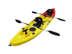 BKC UH-TK219 12-foot 2-inch Tandem Sit On Top Kayak 2 or 3 person with 2 Paddles, 2 Seats and 6 Fishing Rod Holders Included BKC UH-TK219 12-foot 2-inch Tandem Sit On Top Kayak 2 or 3 person with 2 Paddles, 2 Seats and 6 Fishing Rod Holders Included