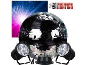 16" Mirror Ball Complete Party Kit with 2 Pinspots and Motor - Disco Ball 16" Mirror Ball Complete Party Kit with 2 Pinspots and Motor - Disco Ball