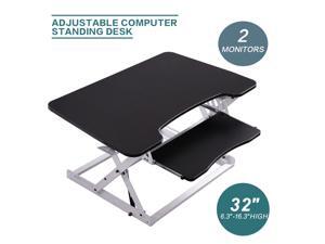Adjustable Height Sit Stand Up Desk with Retractable Keyboard Shelf Adjustable Height Sit Stand Up Desk with Retractable Keyboard Shelf