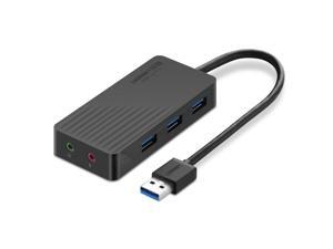 UGREEN USB 3.0 Hub 3 Ports USB Sound Card 2 in 1 External Stereo Audio Adapter 3.5mm with Headphone and Microphone 5Gbps High Speed for Mac OS, Windows, Linux iMac, MacBook, Mac Mini, PCs, Tablets UGREEN USB 3.0 Hub 3 Ports USB Sound Card 2 in 1 External Stereo Audio Adapter 3.5mm with Headphone and Microphone 5Gbps High Speed for Mac OS, Windows, Linux iMac, MacBook, Mac Mini, PCs, Tablets