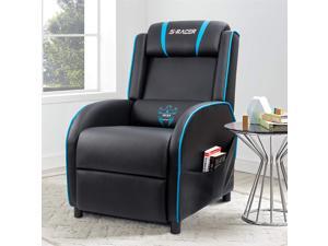 Homall Gaming Recliner Chair Single Living Room Sofa Recliner Black PU Leather Recliner Seat (Blue/Black) Homall Gaming Recliner Chair Single Living Room Sofa Recliner Black PU Leather Recliner Seat (Blue/Black)
