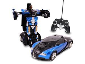 Kids Toys Small RC Vehicle Toy Transforming Robot Remote Control Car with One Button Transformation, Realistic Engine Sounds and 360 Speed Drifting 1:22 Scale (Blue) Kids Toys Small RC Vehicle Toy Transforming Robot Remote Control Car with One Button Transformation, Realistic Engine Sounds and 360 Speed Drifting 1:22 Scale (Blue)