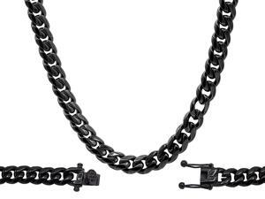 Cuban Link Necklace Ion Black Plated Miami Cuban Chain Stainless Steel Fashion Jewelry 10mm Cuban Link Necklace Ion Black Plated Miami Cuban Chain Stainless Steel Fashion Jewelry 10mm