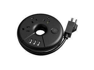 USB Power Strip with 3 Power outlet 3 Port Usb Charging Portable Mini Round Dount Design with 11 inch Short Cord for Business Trip,cruise ship,badroom Office Home – Black USB Power Strip with 3 Power outlet 3 Port Usb Charging Portable Mini Round Dount Design with 11 inch Short Cord for Business Trip,cruise ship,badroom Office Home – Black