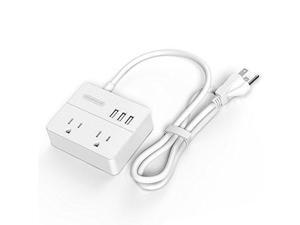 Travel Outlet Power Strip with 2 Outlets 3 USB Ports and 3.3ft Power Cord Easy to Carry for Office/Travel- White Travel Outlet Power Strip with 2 Outlets 3 USB Ports and 3.3ft Power Cord Easy to Carry for Office/Travel- White