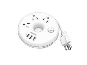 USB Power bar with 3 Power outlet 3 Port Usb Charging Portable Mini Round Dount Design with 11 inch Short Cord for Business Trip,cruise ship,badroom Office Home – White USB Power bar with 3 Power outlet 3 Port Usb Charging Portable Mini Round Dount Design with 11 inch Short Cord for Business Trip,cruise ship,badroom Office Home – White