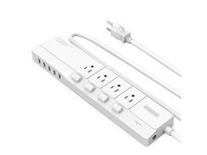 NTONPOWER Power Surge Strip with Energy-saving Individual Switches Controllers Surge Protection and 4 AC Outlets 5 USB Ports for Computer, Living Room, Office NTONPOWER Power Surge Strip with Energy-saving Individual Switches Controllers Surge Protection and 4 AC Outlets 5 USB Ports for Computer, Living Room, Office