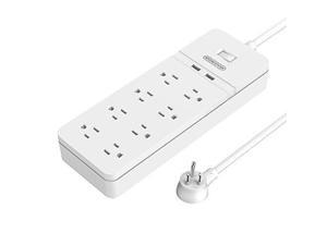 NTONPOWER 8-Outlet Power Strip with 2 USB Ports Overload Switch Wall Mount Surge Protector with 5ft Heavy-Duty Extension Cord Right Angle Plug for TV Home Theater Computer Projector Microwave - White NTONPOWER 8-Outlet Power Strip with 2 USB Ports Overload Switch Wall Mount Surge Protector with 5ft Heavy-Duty Extension Cord Right Angle Plug for TV Home Theater Computer Projector Microwave - White