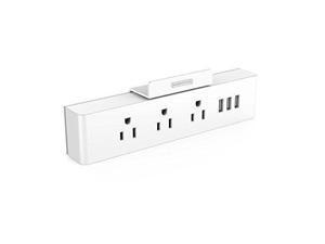 Wall USB Outlet Power Strip with 3 AC Outlets 3 USB Charging Ports and Removable Stand for Smartphone Charging - White Wall USB Outlet Power Strip with 3 AC Outlets 3 USB Charging Ports and Removable Stand for Smartphone Charging - White