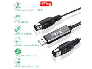 HiFing 5-PIN DIN plug USB MIDI Interface Cable Adapter Converter from Piano Keyboard/Drum/Effectors to Computer/Mac/Laptop compliant for Windows XP/Vista/win7/win8/win10/MAC iOS,16 MIDI in/out Channel HiFing 5-PIN DIN plug USB MIDI Interface Cable Adapter Converter from Piano Keyboard/Drum/Effectors to Computer/Mac/Laptop compliant for Windows XP/Vista/win7/win8/win10/MAC iOS,16 MIDI in/out Channel