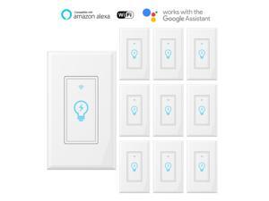 Smart Light Switch, Wi-Fi Wall Touch Remote Control with Smartphone Compatible with Alexa, Works with Google Assistant, Control Your Fixtures From Anywhere, No Hub Required, Timing Kuled (10pack) Smart Light Switch, Wi-Fi Wall Touch Remote Control with Smartphone Compatible with Alexa, Works with Google Assistant, Control Your Fixtures From Anywhere, No Hub Required, Timing Kuled (10pack)