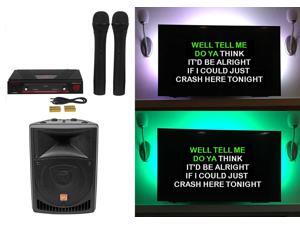 Rockville 8" Powered Pro Karaoke Machine/System w/LED's+(2) Wireless Microphones Rockville 8" Powered Pro Karaoke Machine/System w/LED's+(2) Wireless Microphones