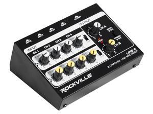 Rockville LINE8 8 Channel Line/Mic Mixer/Stereo/Mono/Battery Operated or Adapter Rockville LINE8 8 Channel Line/Mic Mixer/Stereo/Mono/Battery Operated or Adapter