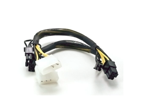 AYA 14" 2x 4-Pin Molex to 8" PCIE2 8-Pin (6+2) + 6" PCI2 8-Pin (6+2) Power Adapter Converter AYA-4P62-MP AYA 14" 2x 4-Pin Molex to 8" PCIE2 8-Pin (6+2) + 6" PCI2 8-Pin (6+2) Power Adapter Converter AYA-4P62-MP