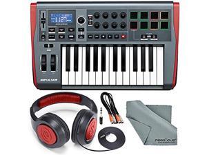 Novation Impulse 25 USB-MIDI Keyboard and Bundle with 2 MIDI to 2 MIDI (Dual) Cable + Samson Stereo Headphones + Fibertique Cleaning Cloth Novation Impulse 25 USB-MIDI Keyboard and Bundle with 2 MIDI to 2 MIDI (Dual) Cable + Samson Stereo Headphones + Fibertique Cleaning Cloth