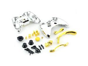 Chrome Silver modded Full Shell Gold Buttons for Xbox 360 Wireless Controller Chrome Silver modded Full Shell Gold Buttons for Xbox 360 Wireless Controller