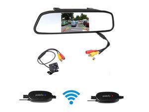 Podofo 4.3" Digital Car Rearview Mirror Monitor + Waterproof Rear Camera Backup Camera + Wireless Parking Assistance System Podofo 4.3" Digital Car Rearview Mirror Monitor + Waterproof Rear Camera Backup Camera + Wireless Parking Assistance System