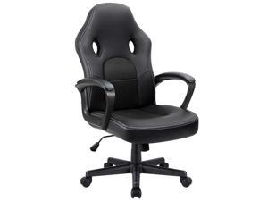 Furmax Office Chair Desk Leather Gaming Chair, High Back Ergonomic Adjustable Racing Chair (Black) Furmax Office Chair Desk Leather Gaming Chair, High Back Ergonomic Adjustable Racing Chair (Black)