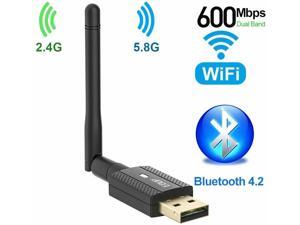 EDUP USB Bluetooth WiFi Adapter AC 600Mbps for PC, Wireless Wi-Fi Dongle Dual Band 2.4G/5.8G with Antenna Support Windows 10/8.1/7 / XP/Vista/Mac OS EDUP USB Bluetooth WiFi Adapter AC 600Mbps for PC, Wireless Wi-Fi Dongle Dual Band 2.4G/5.8G with Antenna Support Windows 10/8.1/7 / XP/Vista/Mac OS