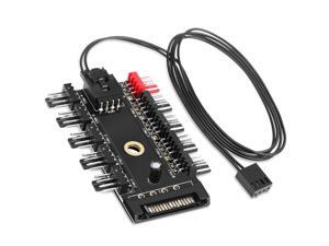 Nurbenn Chassis Fan Hub CPU Cooling HUB 10 Port 12V 4 Pin Fan PWM Fan Hub SATA Controller Nurbenn Chassis Fan Hub CPU Cooling HUB 10 Port 12V 4 Pin Fan PWM Fan Hub SATA Controller