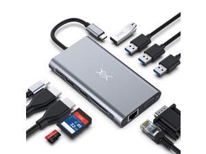 USB C Hub Triple Display- 2019 Latest 11 in 1 USB C Adapter Docking Station Dual 4K HDMI+VGA 4 USB Ports 100W Power Delivery Ethernet Port SD/TF Card Compatible for MacBook ChromeBook MateBook USB C Hub Triple Display- 2019 Latest 11 in 1 USB C Adapter Docking Station Dual 4K HDMI+VGA 4 USB Ports 100W Power Delivery Ethernet Port SD/TF Card Compatible for MacBook ChromeBook MateBook