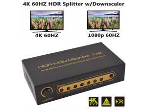 XOLORspace S102 1 in 2 out 4K 60hz HDR HDMI splitter with downscaler outputs to 4k 60hz and 1080p 60HZ simultaneously, 2 port HDMI splitter HDCP 2.2 4K 60HZ 4:4:4 8 bit HDR XOLORspace S102 1 in 2 out 4K 60hz HDR HDMI splitter with downscaler outputs to 4k 60hz and 1080p 60HZ simultaneously, 2 port HDMI splitter HDCP 2.2 4K 60HZ 4:4:4 8 bit HDR