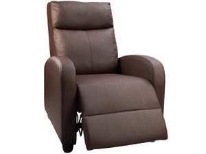Devoko Adjustable Single Recliner Chair PU Leather Modern Living Room Sofa Padded Cushion Manual Home Theater Seating (Brown) Devoko Adjustable Single Recliner Chair PU Leather Modern Living Room Sofa Padded Cushion Manual Home Theater Seating (Brown)