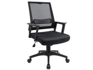 Devoko Mid Back Mesh Desk Chair Height Adjustable with Armrest Swivel Office Chair Lumbar Support Computer Chair (Black) Devoko Mid Back Mesh Desk Chair Height Adjustable with Armrest Swivel Office Chair Lumbar Support Computer Chair (Black)