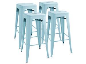 Devoko Metal Bar Stool 30'' Indoor/Outdoor Barstool Modern Industrial Backless Light Weight Bar Stools With Square Seat, Set of 4 (Dream Blue) Devoko Metal Bar Stool 30'' Indoor/Outdoor Barstool Modern Industrial Backless Light Weight Bar Stools With Square Seat, Set of 4 (Dream Blue)
