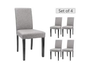 Devoko Fabric Dining Chairs Modern Home Kitchen Side Chair Solid Wood Legs Living Room Chairs Set of 4 (Grey) Devoko Fabric Dining Chairs Modern Home Kitchen Side Chair Solid Wood Legs Living Room Chairs Set of 4 (Grey)