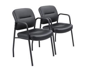Devoko Office Guest Chair Armrest Leather Executive Side Chair Ergonomic Upholstered Lumber Support Reception Chair Set of 2 (Black) Devoko Office Guest Chair Armrest Leather Executive Side Chair Ergonomic Upholstered Lumber Support Reception Chair Set of 2 (Black)