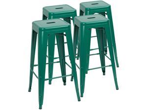 Devoko Metal Bar Stool 30'' Indoor/Outdoor Barstool Modern Industrial Backless Light Weight Bar Stools With Square Seat, Set of 4 (Green) Devoko Metal Bar Stool 30'' Indoor/Outdoor Barstool Modern Industrial Backless Light Weight Bar Stools With Square Seat, Set of 4 (Green)