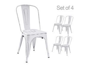 Devoko Metal Indoor Outdoor Chairs Distressed Tolix Metal Chair Black and Antique Gold Stackable Dining Chairs Modern Style Chair Set of 4 (White) Devoko Metal Indoor Outdoor Chairs Distressed Tolix Metal Chair Black and Antique Gold Stackable Dining Chairs Modern Style Chair Set of 4 (White)