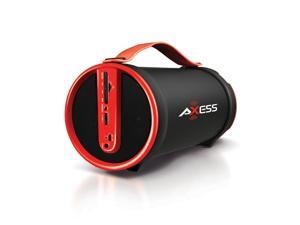 Axess Portable Bluetooth 2.1 Hi-Fi Cylinder Speaker w/SD Card, AUX & FM Inputs, 4" Sub.-Red Axess Portable Bluetooth 2.1 Hi-Fi Cylinder Speaker w/SD Card, AUX & FM Inputs, 4" Sub.-Red