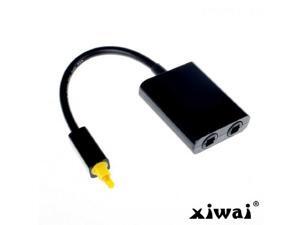 Xiwai Dual Port Toslink Digital Optical Audio Splitter Adapter Fiber Optic Audio Cable 1 In 2 Out Black Xiwai Dual Port Toslink Digital Optical Audio Splitter Adapter Fiber Optic Audio Cable 1 In 2 Out Black