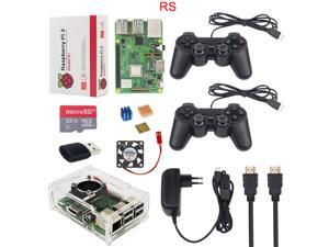 Raspberry Pi 3 Model B+ Game Kit + 32G SD Card + 2 Gamepad + Acrylic Case + Fan + 3A Power + Heat Sink + HDMI Cable for RetroPie Raspberry Pi 3 Model B+ Game Kit + 32G SD Card + 2 Gamepad + Acrylic Case + Fan + 3A Power + Heat Sink + HDMI Cable for RetroPie