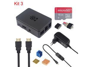 Raspberry Pi 3 Model B+Plus ABS Case kit + 16 32GB SD Card + 3A Power Adapter + Heat Sinks Raspberry Pi 3 Model B+Plus ABS Case kit + 16 32GB SD Card + 3A Power Adapter + Heat Sinks
