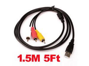 New 5Ft 1.5M USB A Male To 3 RCA Cable High Quality USB To RCA Cord Suitable For Audio & Video Cables New 5Ft 1.5M USB A Male To 3 RCA Cable High Quality USB To RCA Cord Suitable For Audio & Video Cables