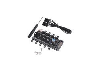 SATA Port to 10 Way 12V 3/4Pin Cooling Fan Splitter Hub PWM Controller power cable cord for 3pin 4pin fan system SATA Port to 10 Way 12V 3/4Pin Cooling Fan Splitter Hub PWM Controller power cable cord for 3pin 4pin fan system