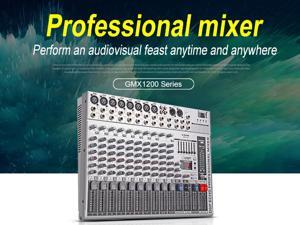 G-MARK GMX1200 Professional audio mixer console Music dj Studio 12 channels 8 mono 4 stereo 7 brand EQ 16 effect USB play G-MARK GMX1200 Professional audio mixer console Music dj Studio 12 channels 8 mono 4 stereo 7 brand EQ 16 effect USB play