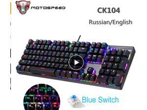 MOTOSPEED CK104 Metal 104 Keys Blue Switch Russian English Gaming Mechanical Keyboard Backlit for Dota 2 Overwatch Gamer MOTOSPEED CK104 Metal 104 Keys Blue Switch Russian English Gaming Mechanical Keyboard Backlit for Dota 2 Overwatch Gamer