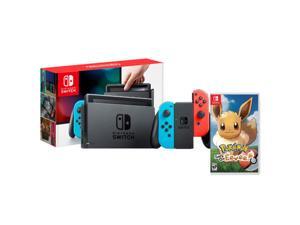 Nintendo Switch with Neon Blue and Neon Red Joy-Con + Pokemon Let's Go Nintendo Switch with Neon Blue and Neon Red Joy-Con + Pokemon Let's Go