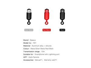 Baseus Remote Control For iPhone X 8 7 Plus 8 pin Interface Wireless Infrared Appliance Remote Control Mini Smart IR Controller - Silver Baseus Remote Control For iPhone X 8 7 Plus 8 pin Interface Wireless Infrared Appliance Remote Control Mini Smart IR Controller - Silver