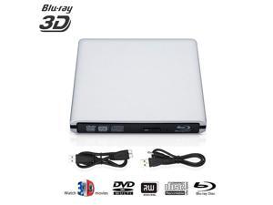 Blu-ray DVD Drive External, 3D 4K Player USB 3.0 Blu ray DVD CD Burner BD Player CD Re-Writer Ultra-Slim Portable Drive Compatible for Mac Book OS Windows 7 8 10 PC (Silver) Blu-ray DVD Drive External, 3D 4K Player USB 3.0 Blu ray DVD CD Burner BD Player CD Re-Writer Ultra-Slim Portable Drive Compatible for Mac Book OS Windows 7 8 10 PC (Silver)