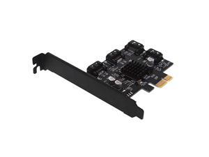 COOLMOON 4 Port SATA III PCIe 3.0 X1 Controller Card, PCI Express to SATA 3.0 6G, Marvell 88SE9215, Black COOLMOON 4 Port SATA III PCIe 3.0 X1 Controller Card, PCI Express to SATA 3.0 6G, Marvell 88SE9215, Black