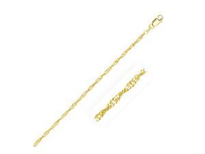 2.1mm 14k Yellow Gold Singapore Anklet 2.1mm 14k Yellow Gold Singapore Anklet