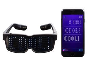 CHEMION - Customizable Bluetooth LED Glasses for Raves, Festivals, Fun, Parties, Sports, Costumes, EDM, Flashing - Display Messages, Animation, Drawings CHEMION - Customizable Bluetooth LED Glasses for Raves, Festivals, Fun, Parties, Sports, Costumes, EDM, Flashing - Display Messages, Animation, Drawings